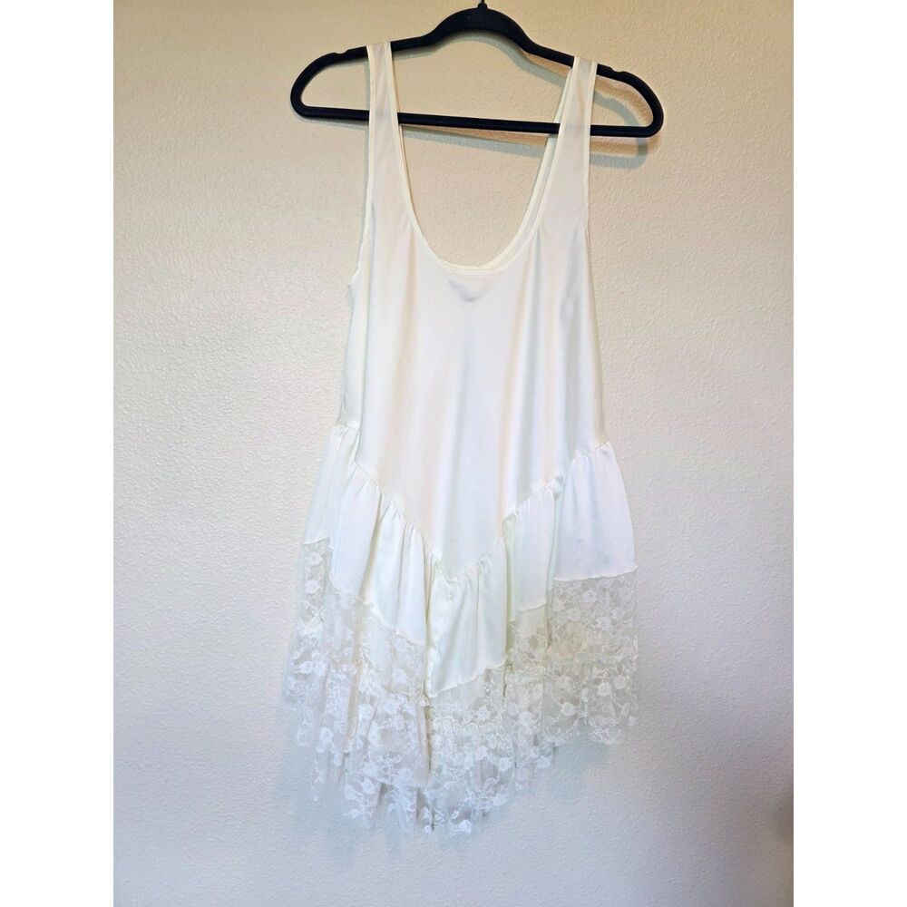 Free People Intimately Young And In Love Mini Slip Dress Ivory Tofu Lace Medium - Picture 2 of 7